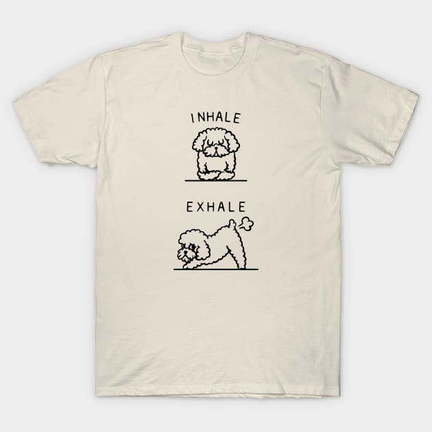 Inhale Exhale Toy Poodle T-Shirt by huebucket